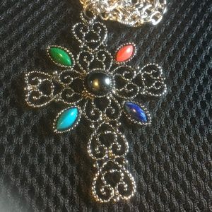 Vintage Avon Filigree Cross Pendant 1976 and Chain